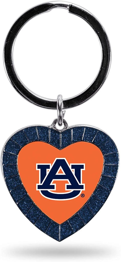 Rico NCAA Auburn Tigers Rhinestone Heart Colored Keychain