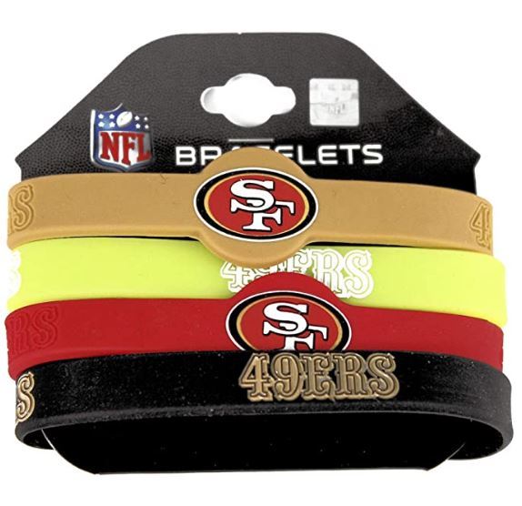 Aminco NFL San Francisco 49ers 4-Pack Silicone Bracelets