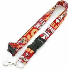 Aminco NFL San Francisco 49ers Dynamic Lanyard Keychain Badge Holder With Safety Clip