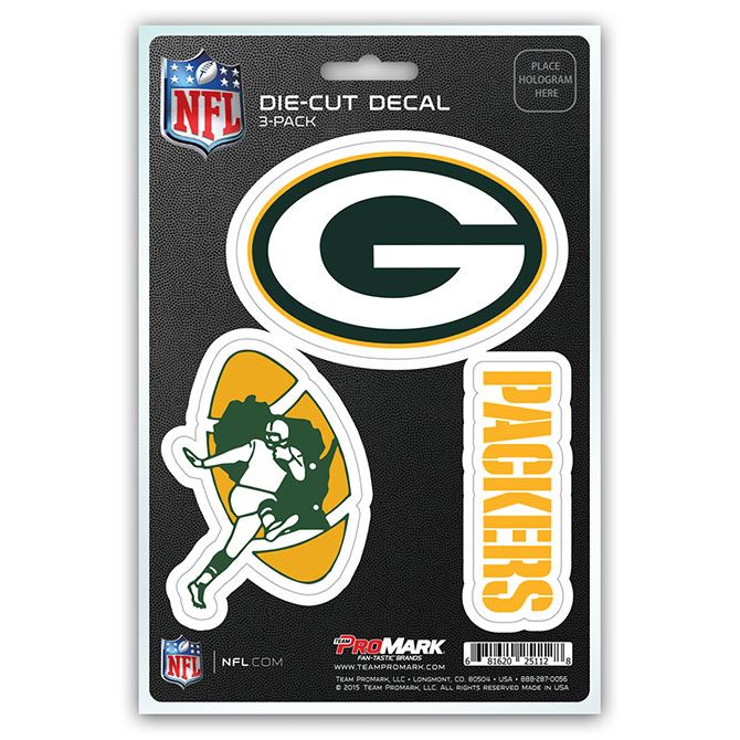 Promark NFL Green Bay Packers Team Decal - Pack of 3