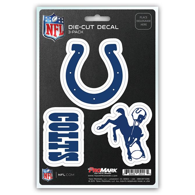 Promark NFL Indianapolis Colts Team Decal - Pack of 3