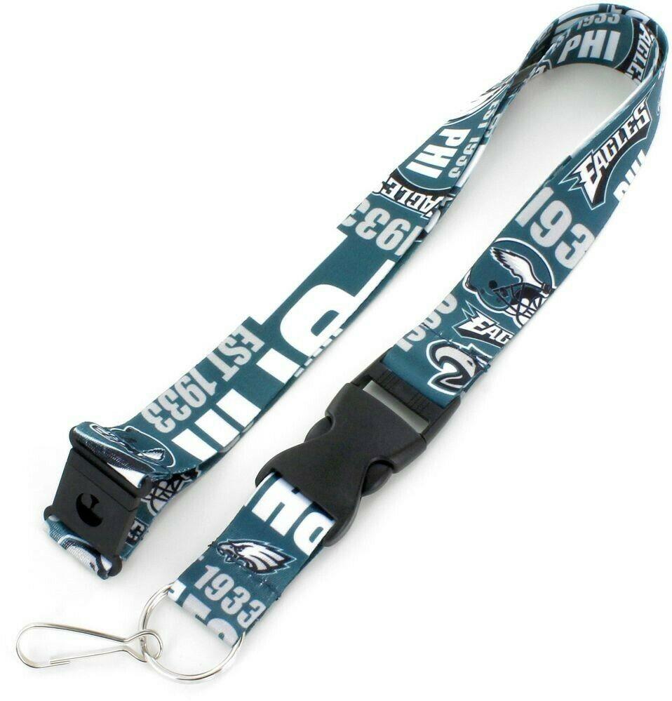 Aminco NFL Philadelphia Eagles Dynamic Lanyard Keychain Badge Holder With Safety Clip