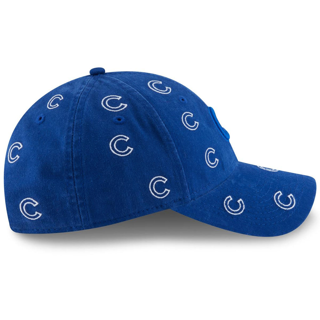 New Era MLB Women’s Chicago Cubs Logo Scatter 9TWENTY Adjustable Strapback Hat Blue One Size