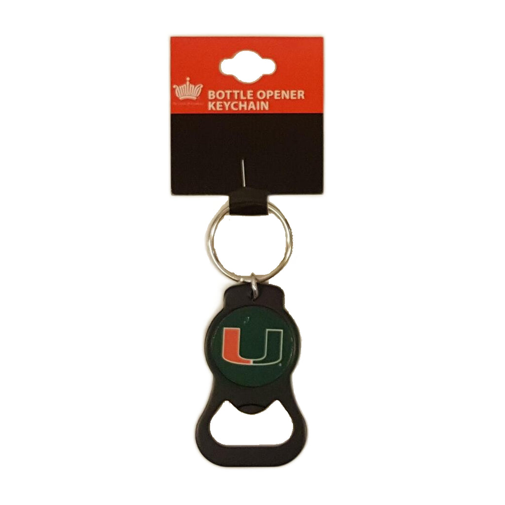 Aminco NCAA Miami Hurricanes Bottle Opener Keychain Black