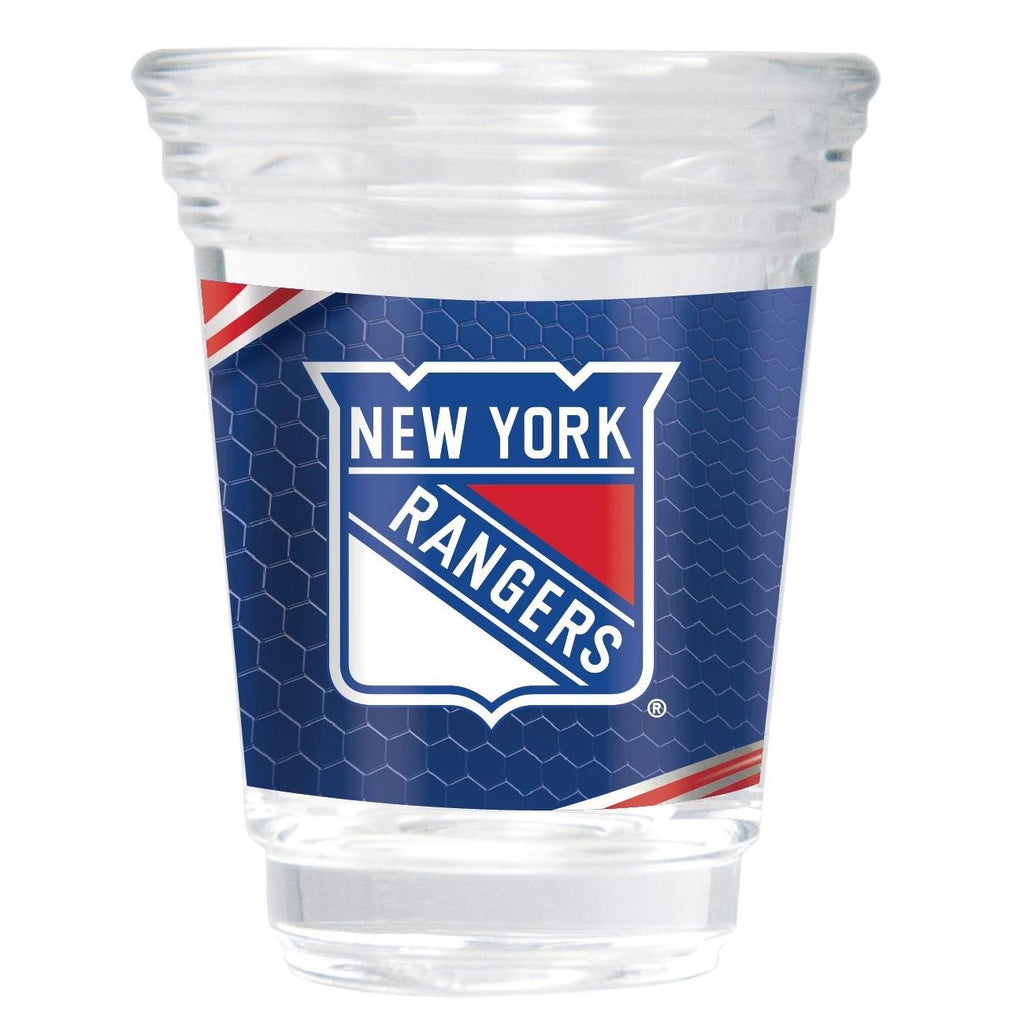 Great American Products NHL New York Rangers Party Shot Glass w/Metallic Graphics Team 2oz.
