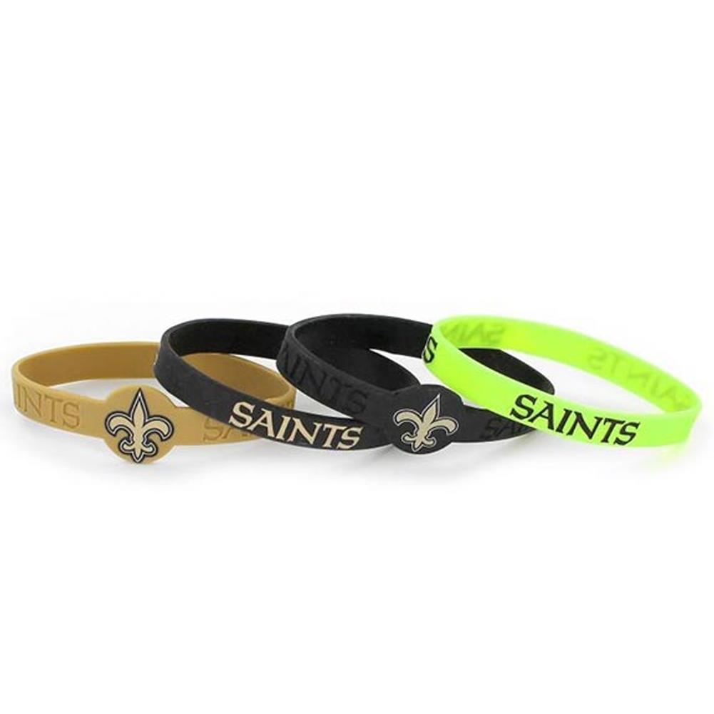 Aminco NFL New Orleans Saints 4-Pack Silicone Bracelets