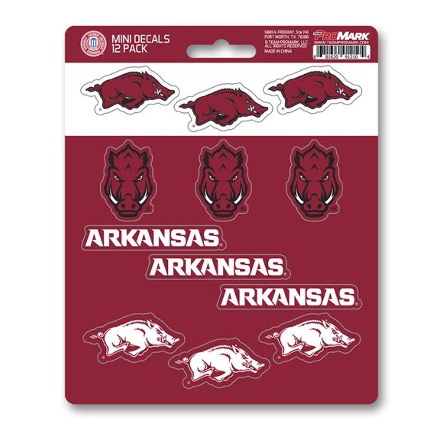 Team Promark NCAA Arkansas Razorbacks Mini Decals 12-Pack