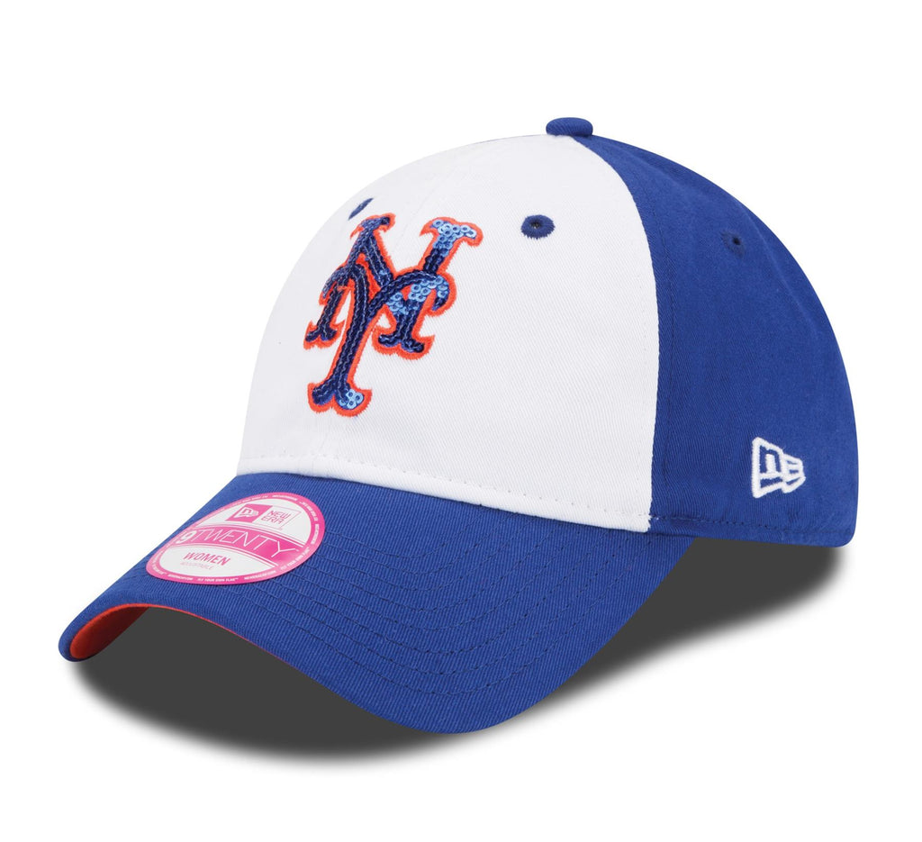 New Era MLB Women’s New York Mets Team Glimmer 9TWENTY Adjustable Strapback Hat Blue OSFM