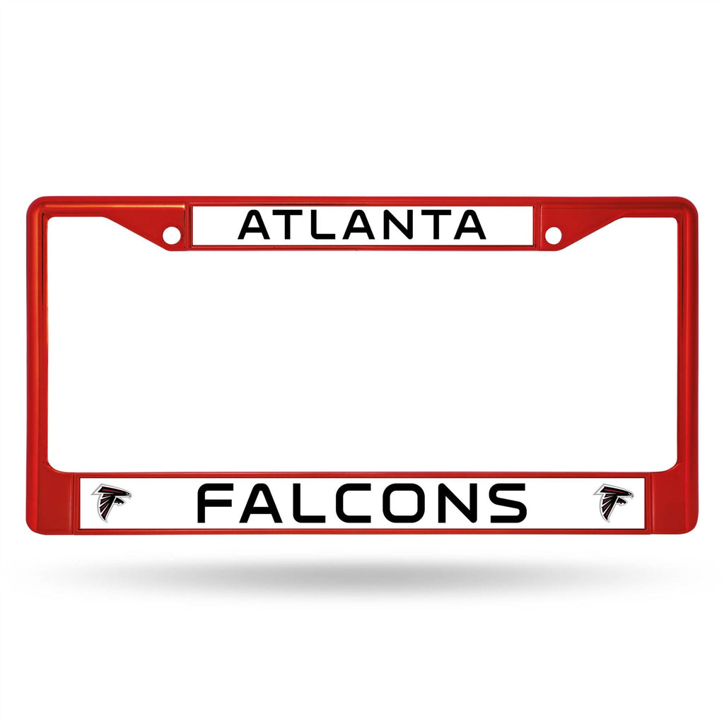 Rico NFL Atlanta Falcons Colored Auto Tag Chrome Frame FCC Red