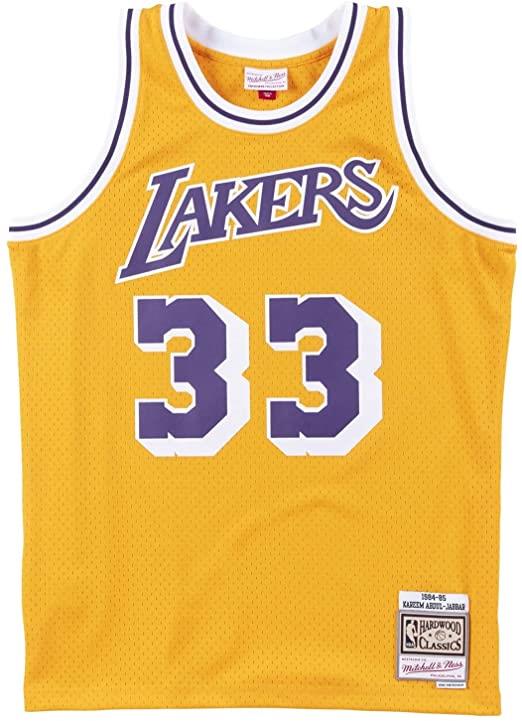 Mitchell & Ness NBA Men's Los Angeles Lakers Kareem Abdul-Jabbar 1984-85 Hardwood Classics Swingman Jersey