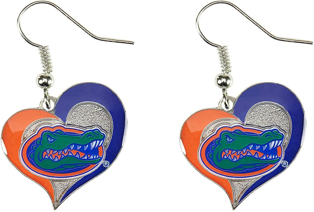 Aminco NCAA Women's Florida Gators Swirl Heart Earrings