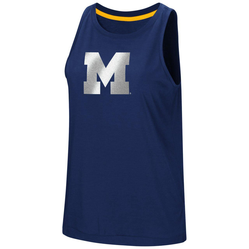 Colosseum NCAA Women's Michigan Wolverines Bet On Me Reflective Muscle Tank Top