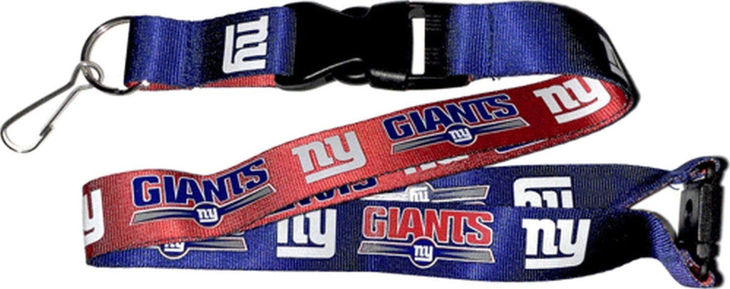 Aminco NFL New York Giants Reversible Lanyard Keychain Badge Holder With Safety Clip