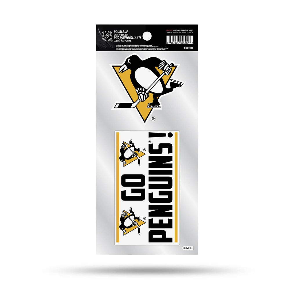 Rico NHL Pittsburgh Penguins Double Up Die Cut Stickers 2-Piece Team Decals