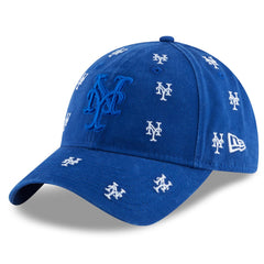 New Era MLB Women’s New York Mets Logo Scatter 9TWENTY Adjustable Strapback Hat Blue One Size
