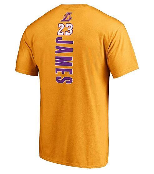 Fanatics Branded NBA Men's #23 LeBron James Los Angeles Lakers Backer Name & Number T-Shirt