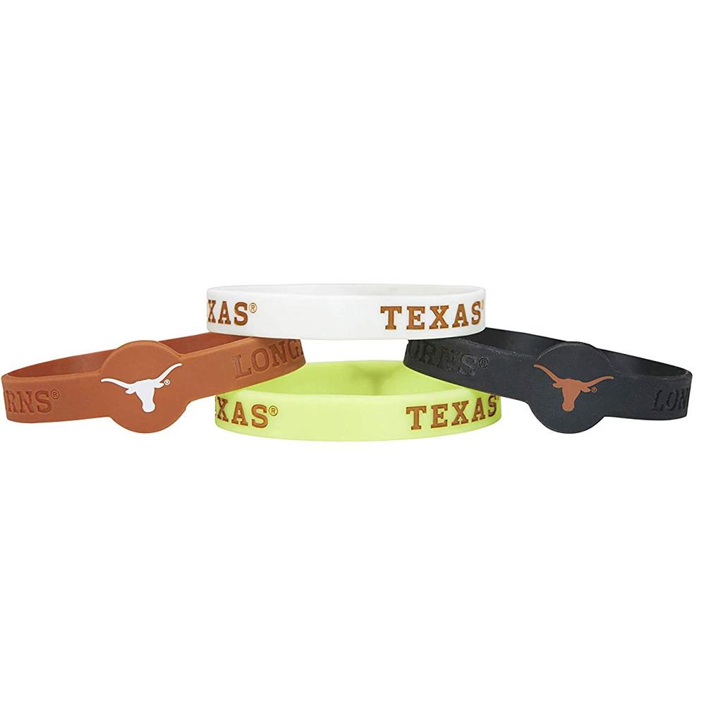 Aminco NCAA Texas Longhorns 4-Pack Silicone Bracelets