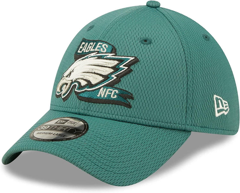 Men's Philadelphia Eagles New Era Green 2022 Sideline Coaches 39THIRTY Flex Hat L/XL