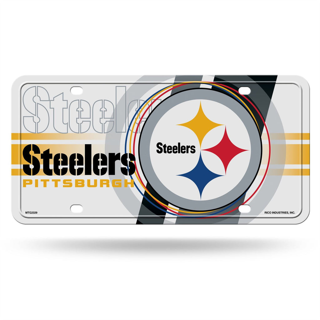 Rico NFL Pittsburgh Steelers Circle Design Auto Metal Tag MTG