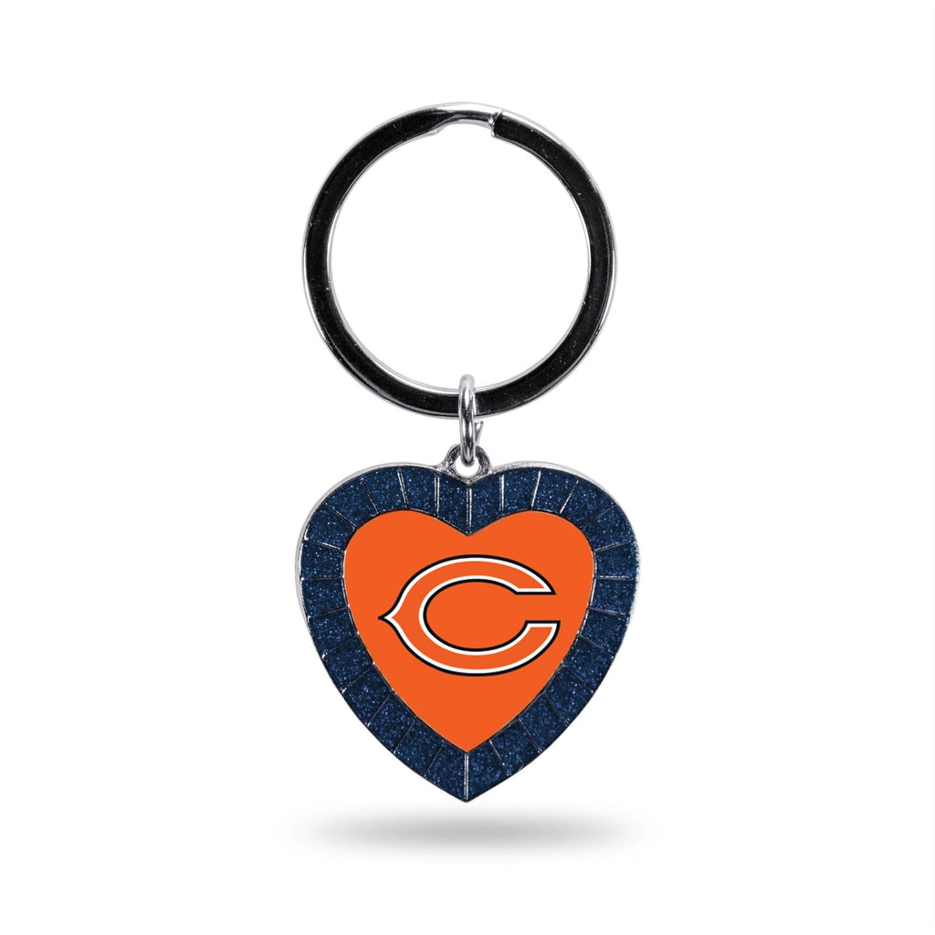Rico NFL Chicago Bears Rhinestone Heart Colored Keychain