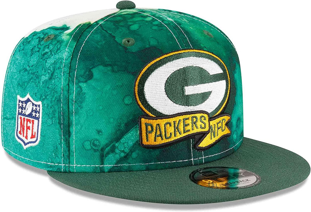 New Era NFL Men's Green Bay Packers Ink 9FIFTY Adjustable Snapback Hat Green OSFM