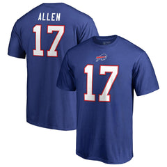 Fanatics Branded NFL Men's #17 Josh Allen Buffalo Bills Player Authentic Stack Name & Number T-Shirt