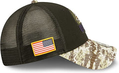 New Era NFL Men's Baltimore Ravens 2022 Salute To Service 9Forty Snapback Adjustable Hat Black/Digital Camo