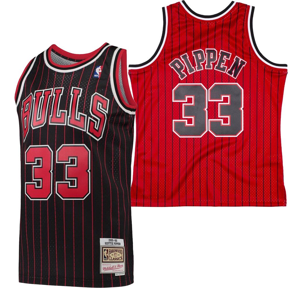 Scottie Pippen Chicago Bulls Mitchell & Ness 1995/96 Hardwood Classics  Fadeaway Swingman Player Jersey - Red/Black