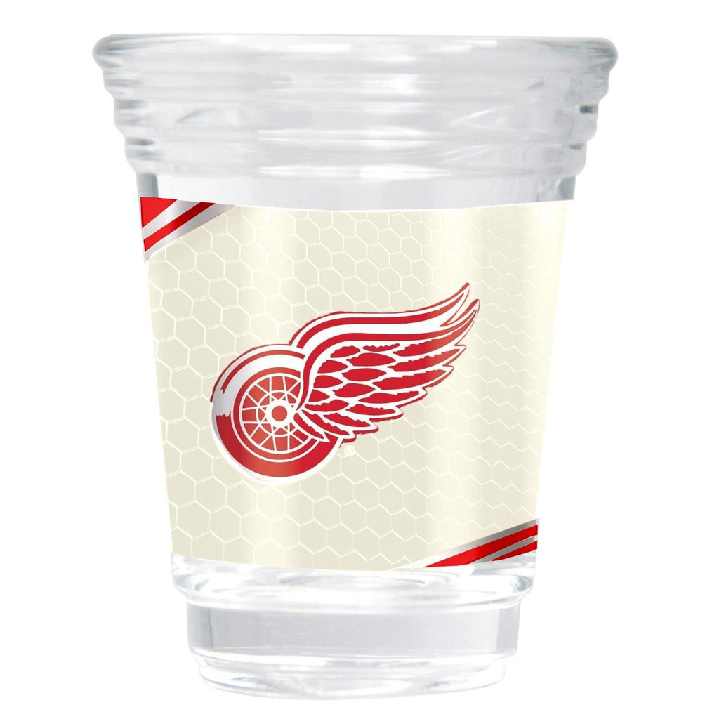 Great American Products NHL Detroit Red Wings Party Shot Glass w/Metallic Graphics Team 2oz.