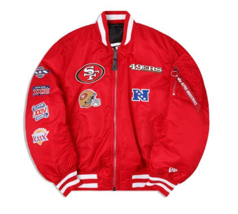 Shop Now San Francisco 49ers MA-1 Red Bomber Jacket