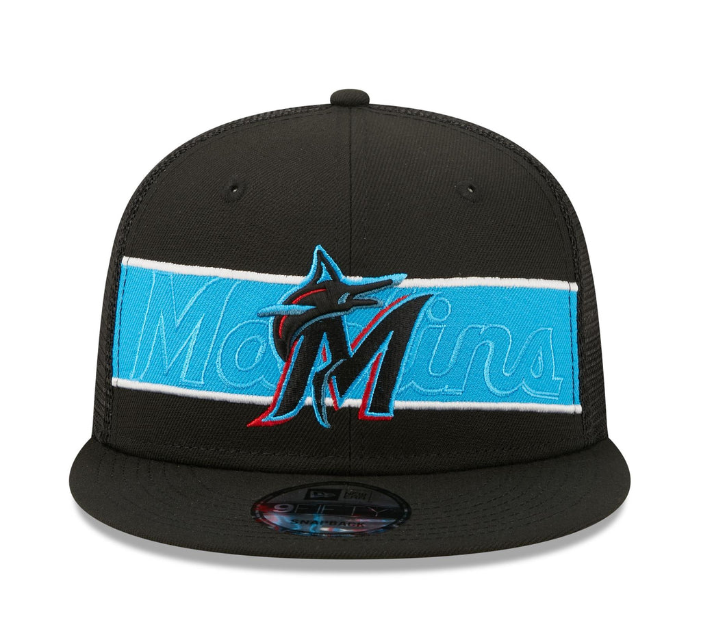 New Era MLB Men's Miami Marlins Tonal Band 9FIFTY Adjustable Snapback Hat Black OSFM