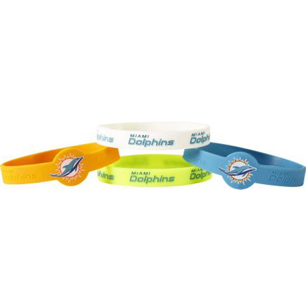 Aminco NFL Miami Dolphins 4-Pack Silicone Bracelets