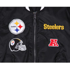 New Era NFL Men's Pittsburgh Steelers Reversible Alpha Industries MA-1 Bomber Jacket