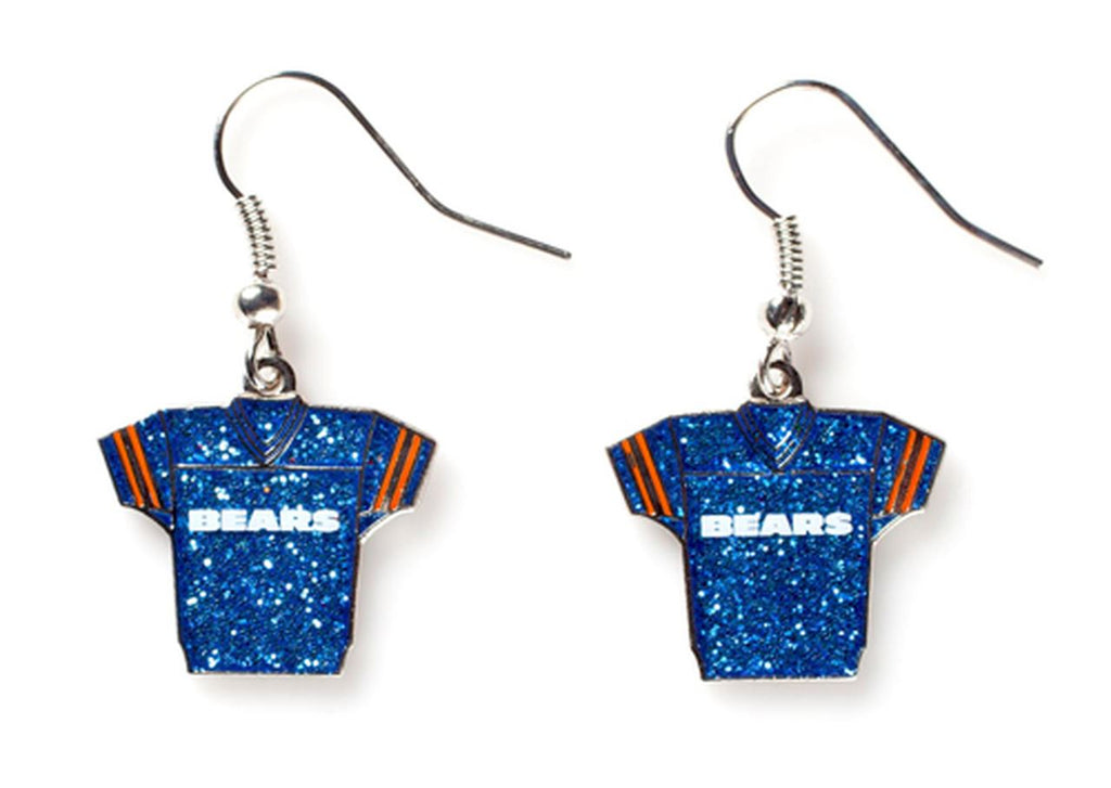 Aminco NFL Women's Chicago Bears Team Jersey Glitter Earrings Blue