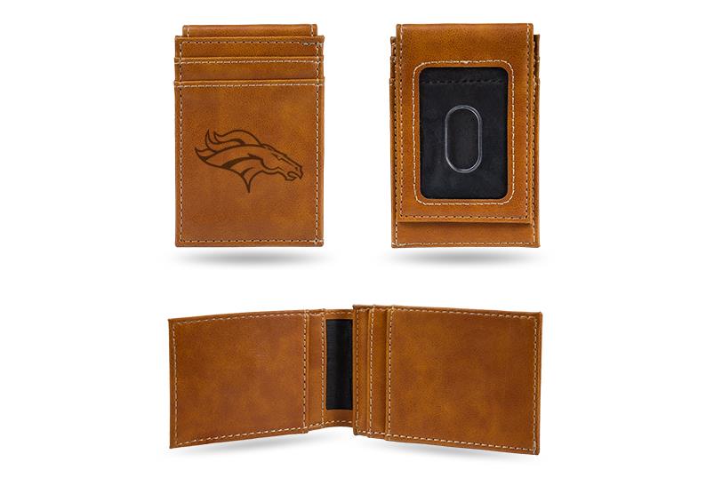 Rico NFL Denver Broncos Laser Engraved Front Pocket Wallet