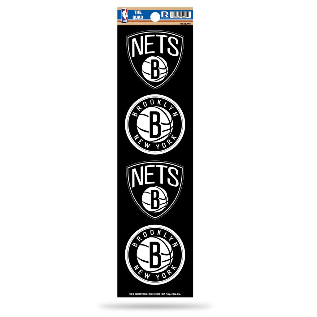 Rico NBA Brooklyn Nets The Quad 4 Pack Auto Decal Car Sticker Set QAD