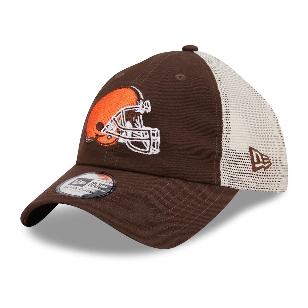 New Era NFL Men's Cleveland Browns Flag 9TWENTY Adjustable Trucker Hat Brown/Khaki One Size
