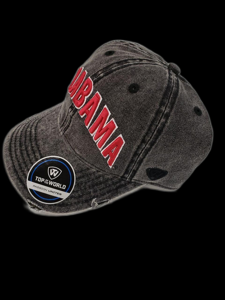 Top Of The World NCAA Men's Alabama Crimson Tide Folklore Strapback Hat Black Denim One Size