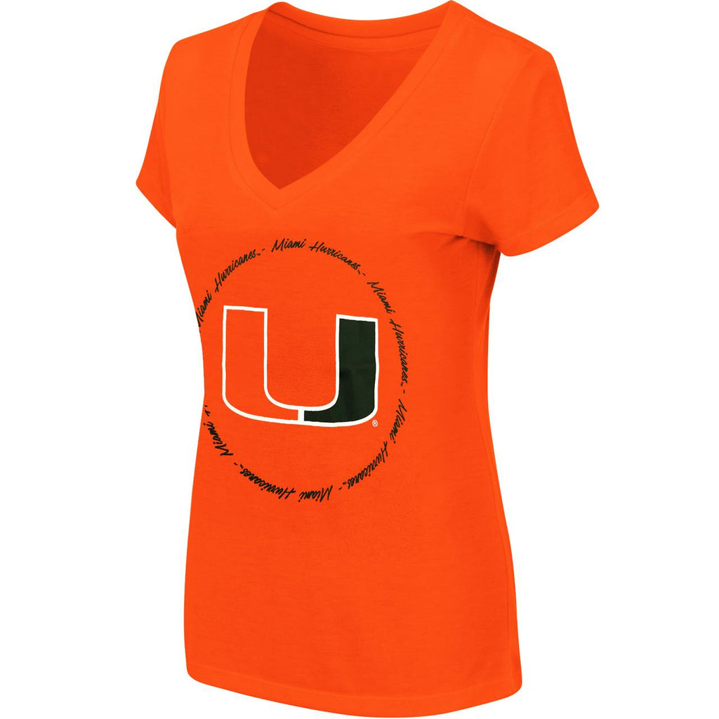 Colosseum NCAA Women’s Miami Hurricanes Parma V-Neck T-Shirt