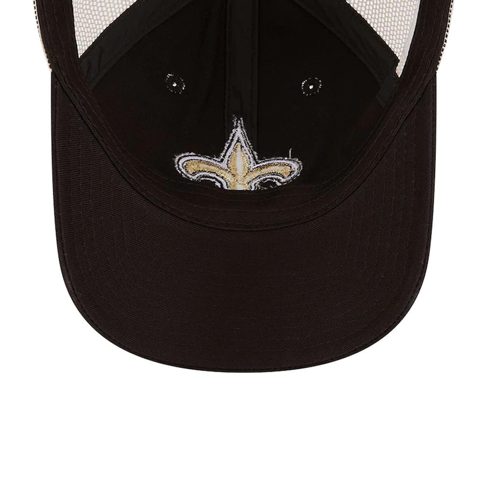 New Era NFL Men's New Orleans Saints Flag 9TWENTY Adjustable Trucker Hat Black/Khaki One Size