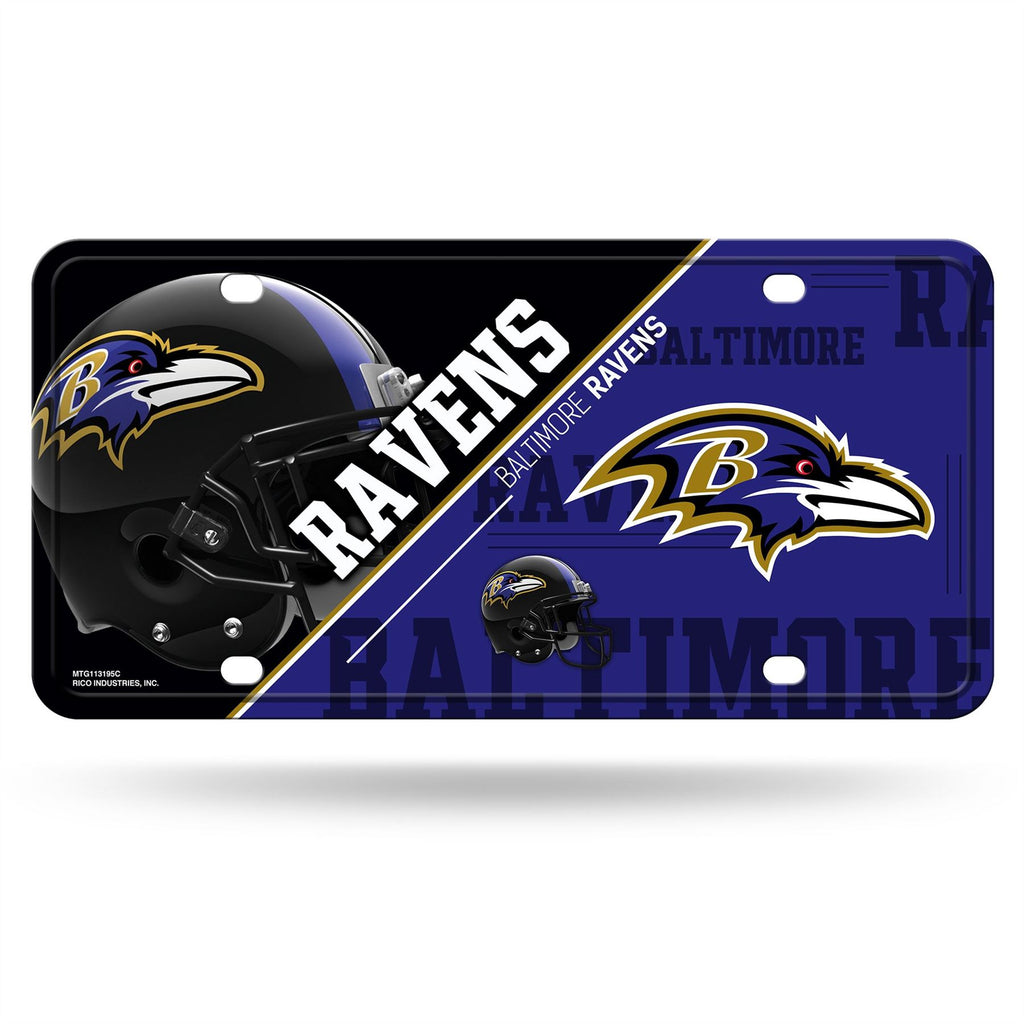 Rico NFL Baltimore Ravens Split Design Auto Metal Tag MTG