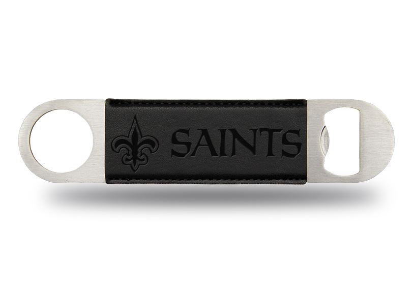 Rico NFL New Orleans Saints Laser Engraved Bar Blade Bottle Opener Black