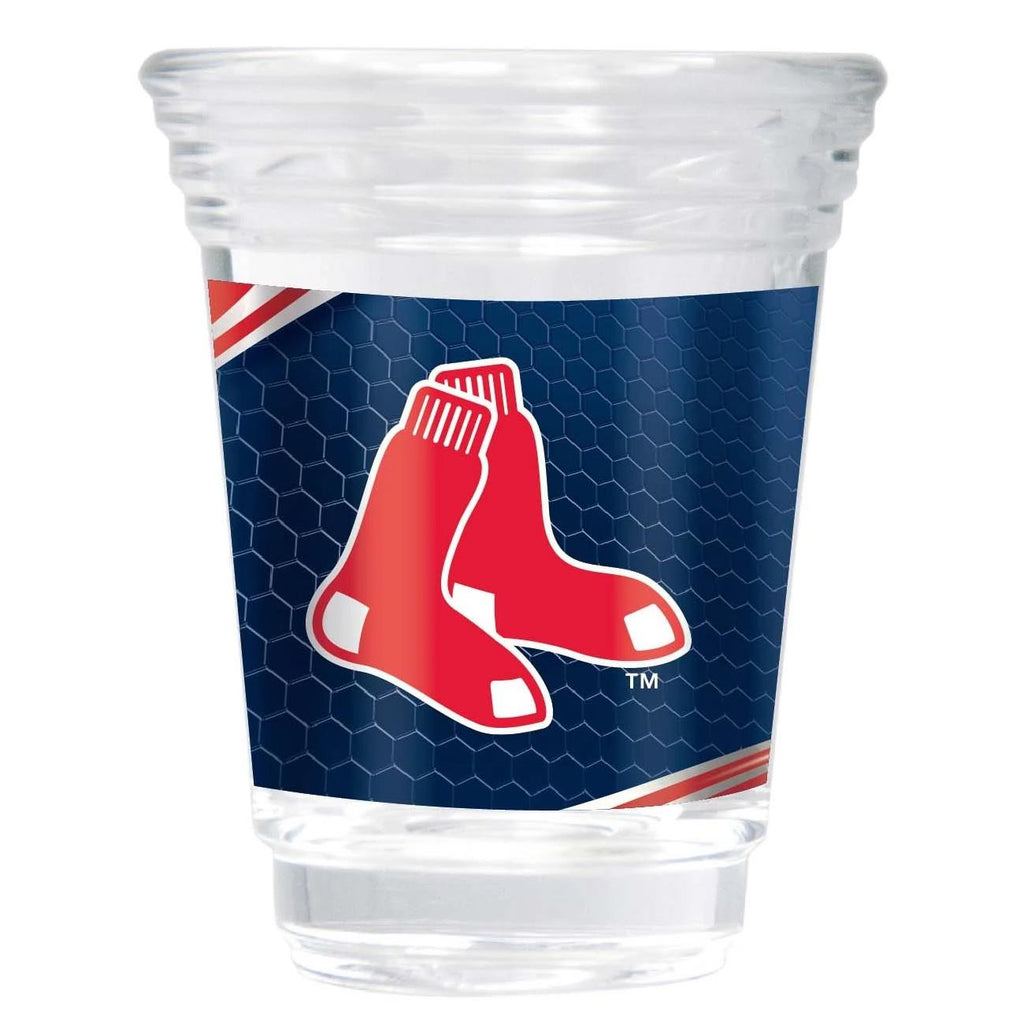 Great American Products MLB Boston Red Sox Party Shot Glass w/Metallic Graphics Team 2oz.