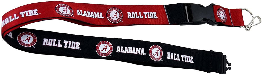 Aminco NCAA Alabama Crimson Tide Reversible Lanyard Keychain Badge Holder With Safety Clip