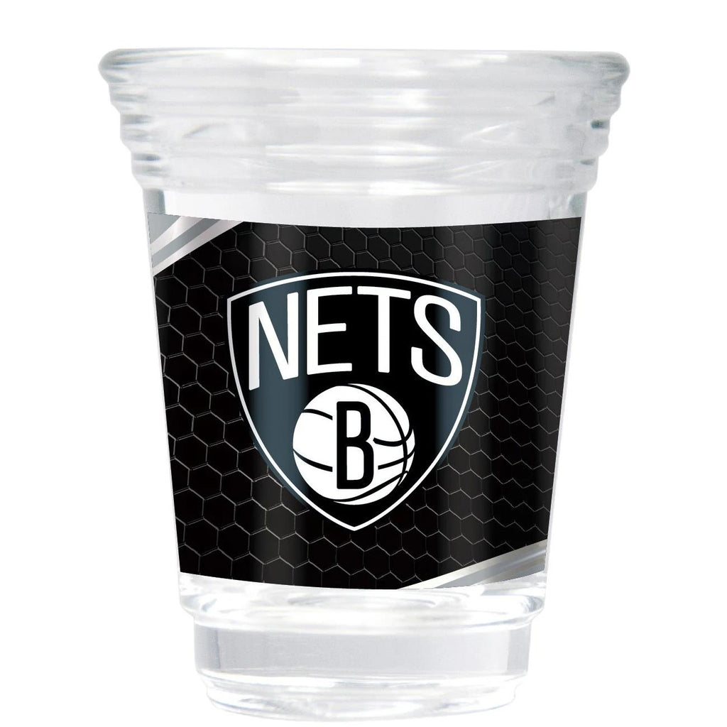 Great American Products NBA Brooklyn Nets Party Shot Glass w/Metallic Graphics Team 2oz.