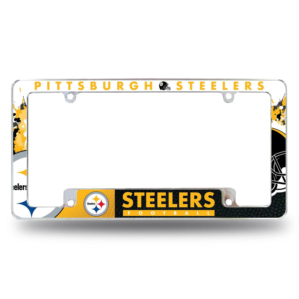 Rico NFL Pittsburgh Steelers Auto Tag All Over Chrome Frame AFC