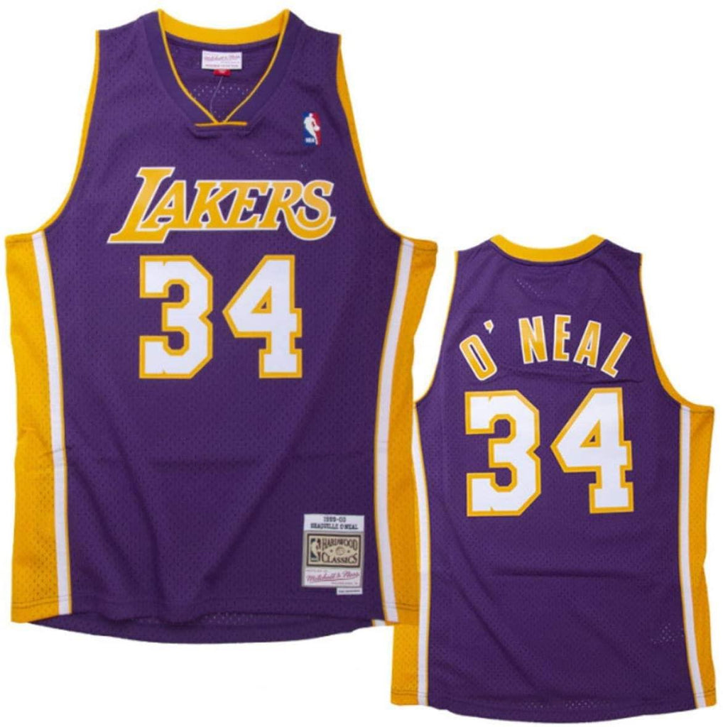 Mitchell & Ness NBA Men's Los Angeles Lakers Shaquille O'Neal 1999-00 Hardwood Classics Swingman Jersey