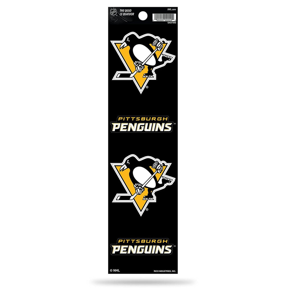 Rico NHL Pittsburgh Penguins The Quad Decal 4 Pack Auto Stickers 2.5"