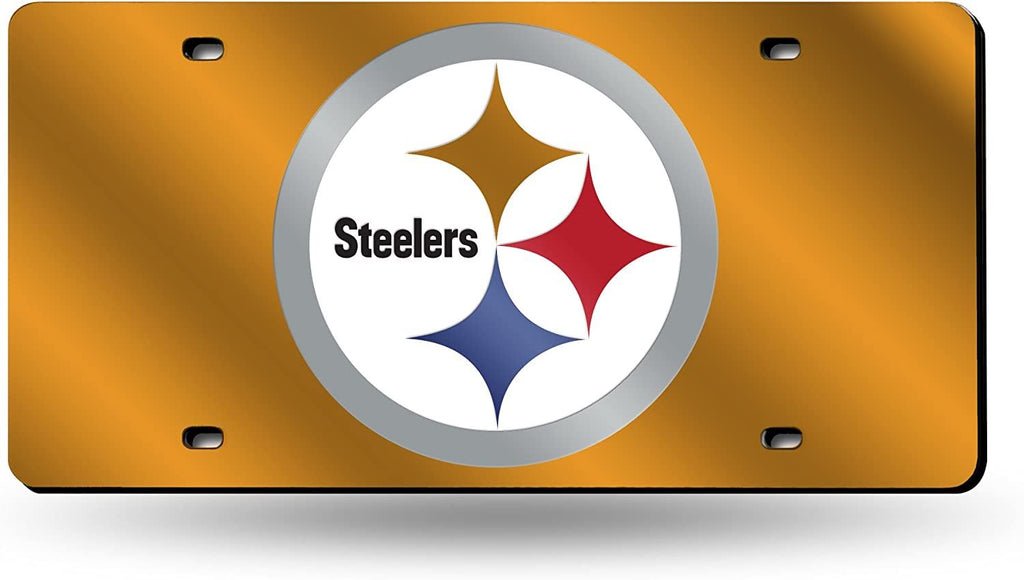 Rico NFL Pittsburgh Steelers Logo Acrylic Laser Tag Gold LZC