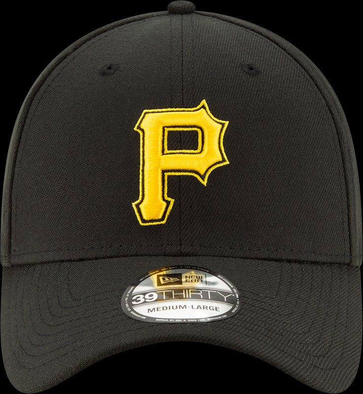 Men's New Era Black Pittsburgh Pirates Alternate 2 Team Classic 39THIRTY Flex Hat